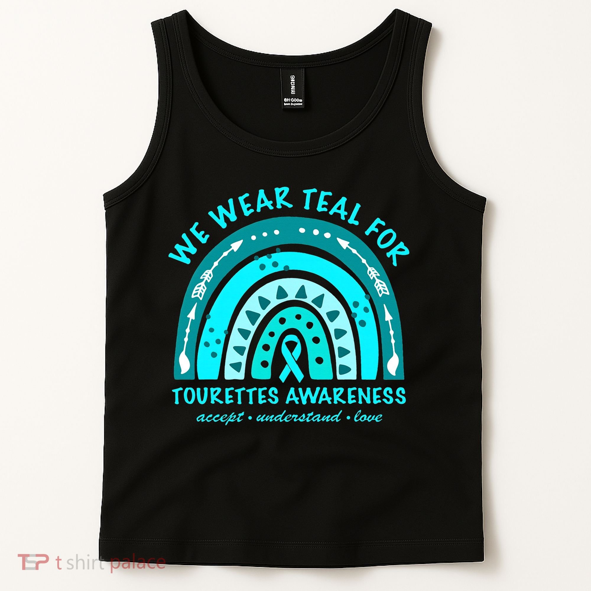 We Wear Teal Tourette Syndrome Awareness Rainbow In June Tank Top