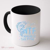 WTF Wheres The Fish Anglers Fisherman Hook Lake Coffee Mug thumb 0