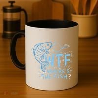 WTF Wheres The Fish Anglers Fisherman Hook Lake Coffee Mug thumb 4