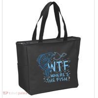 WTF Wheres The Fish Anglers Fisherman Hook Lake Tote Bag thumb 2