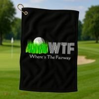 Wtf Where`s The Fairway Golf Cool Gift Golf Towel thumb 1