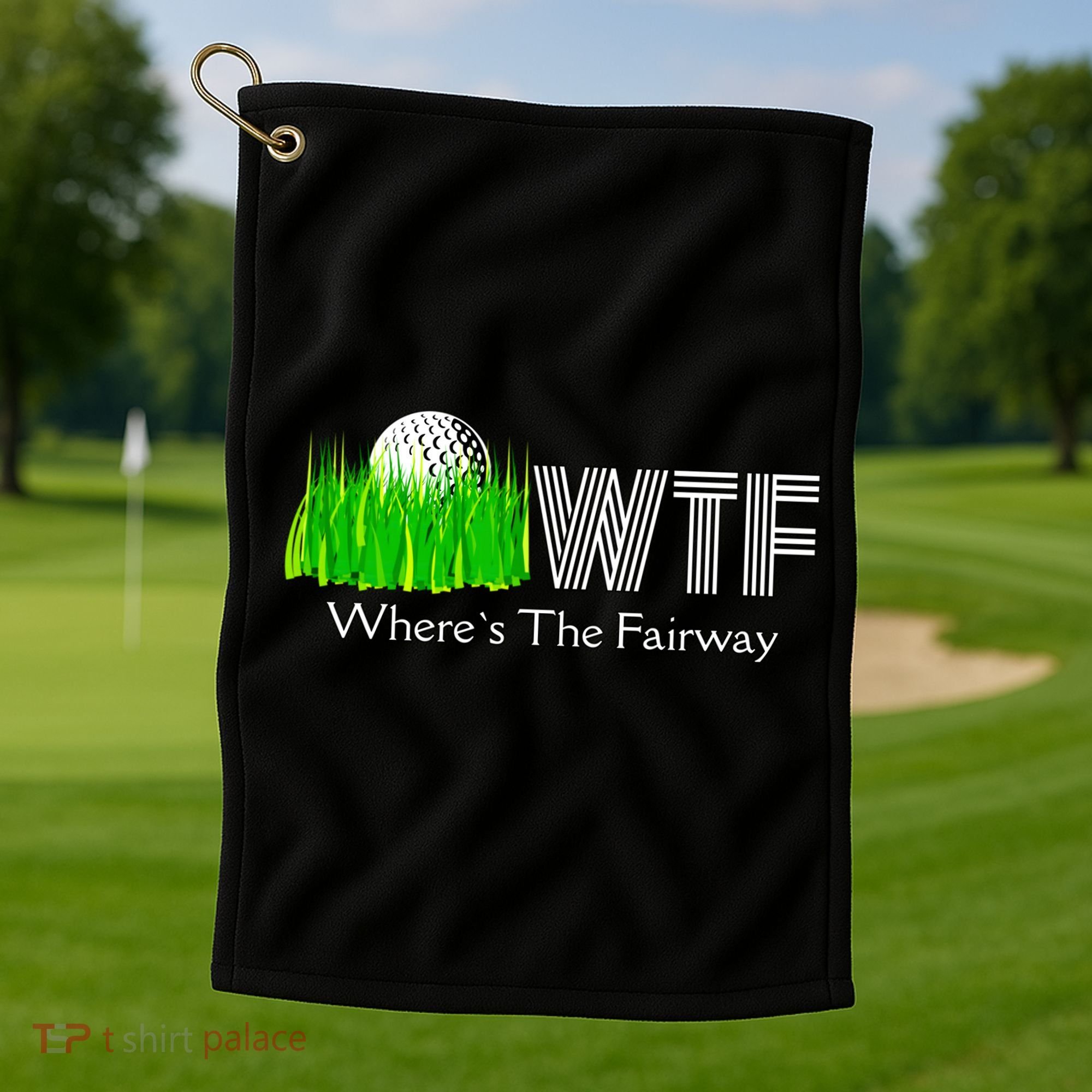 Wtf Where`s The Fairway Golf Cool Gift Golf Towel