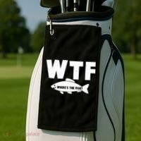 WTF Where's The Fish Fishing Fan Golf Towel thumb 2