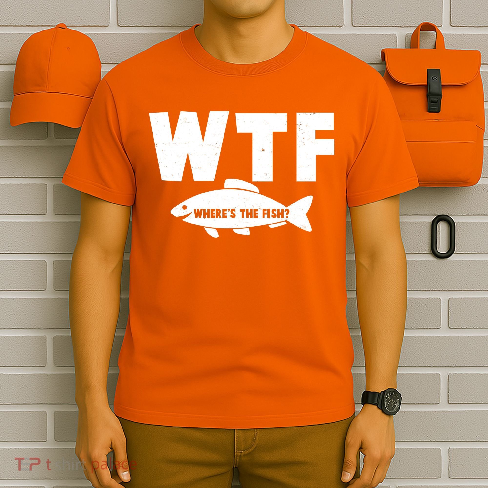 WTF Where's The Fish Fishing Fan T-Shirt