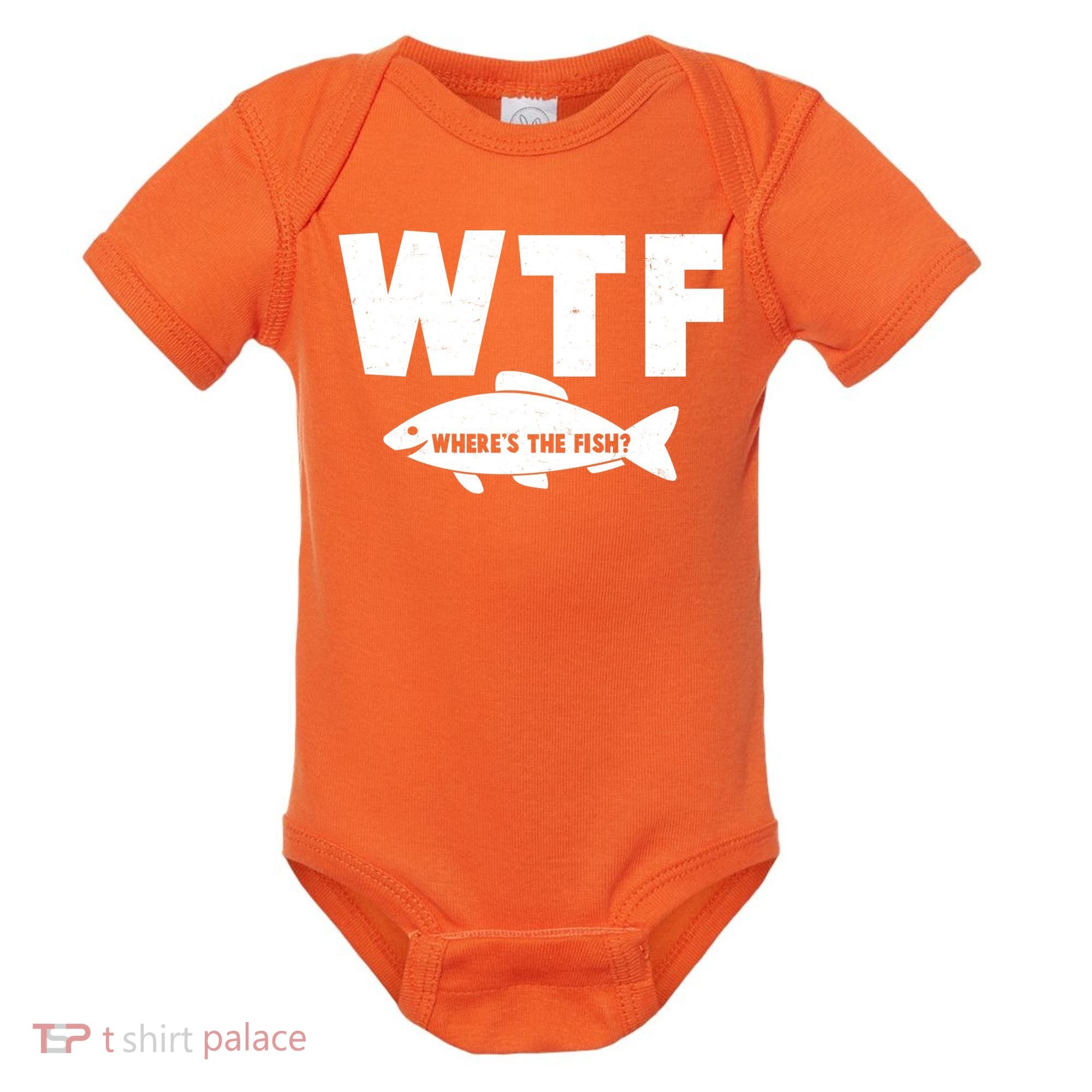 WTF Where's The Fish Fishing Fan Baby Bodysuit