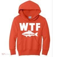 WTF Where's The Fish Fishing Fan Kids Hoodie thumb 0
