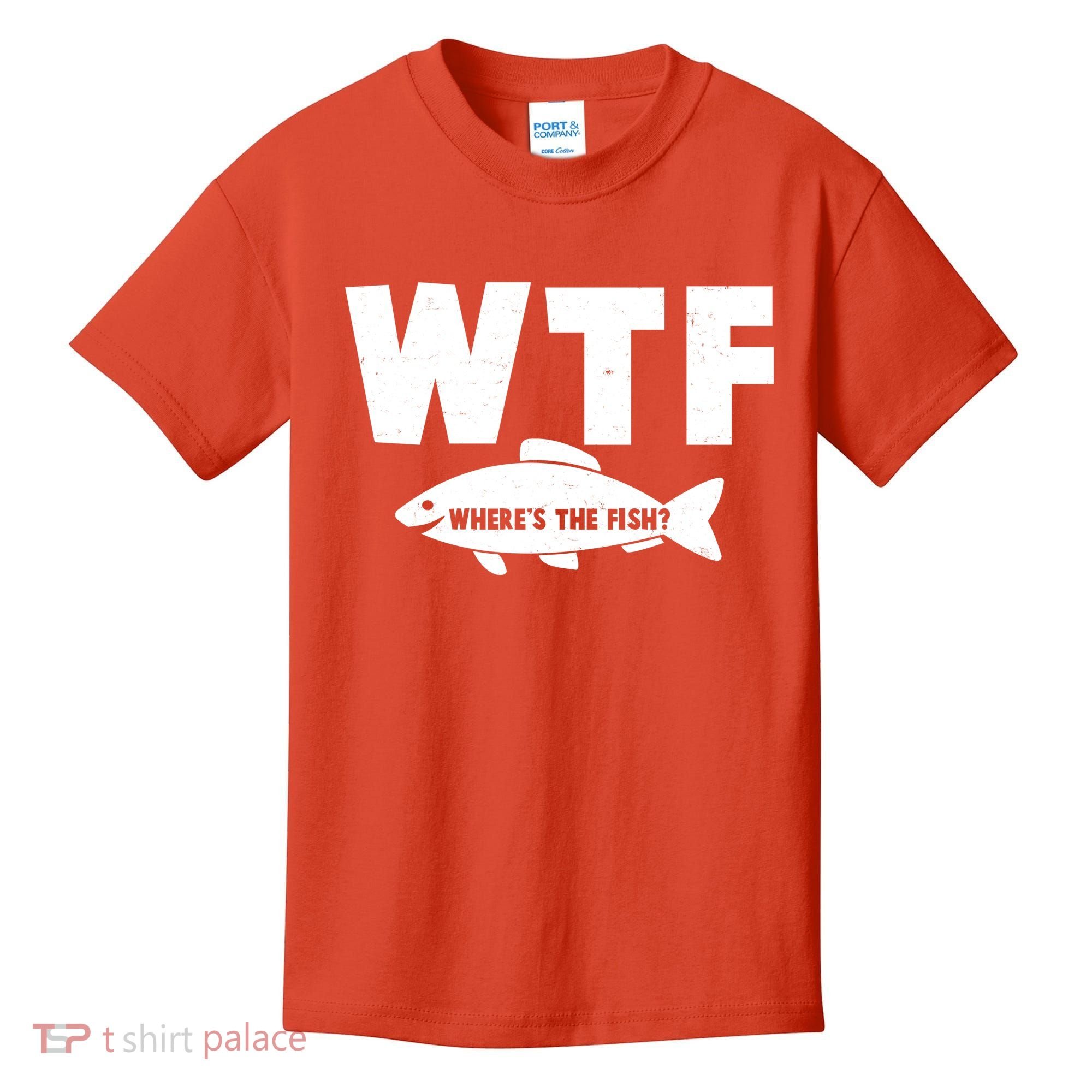 WTF Where's The Fish Fishing Fan Kids T-Shirt