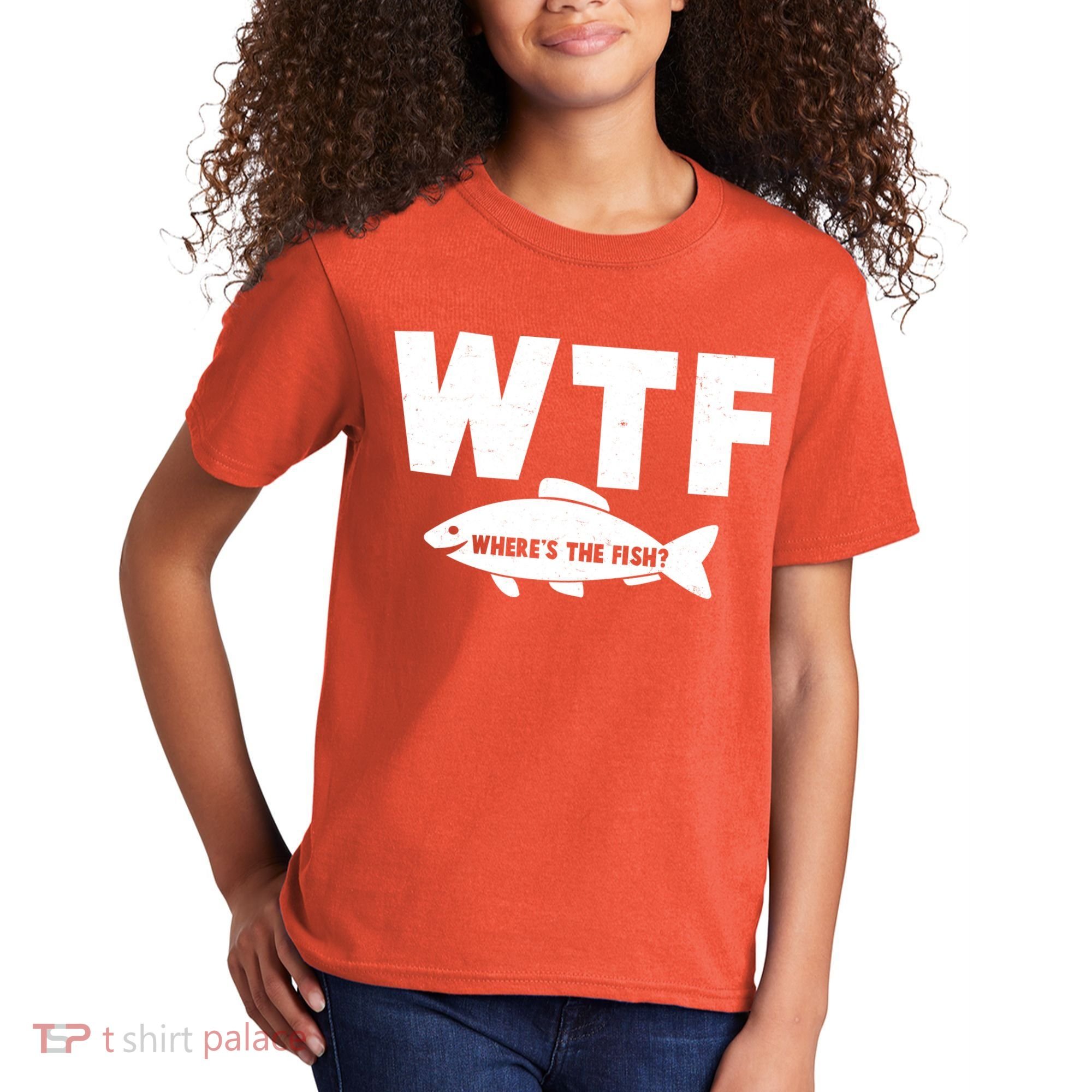 WTF Where's The Fish Fishing Fan Kids T-Shirt
