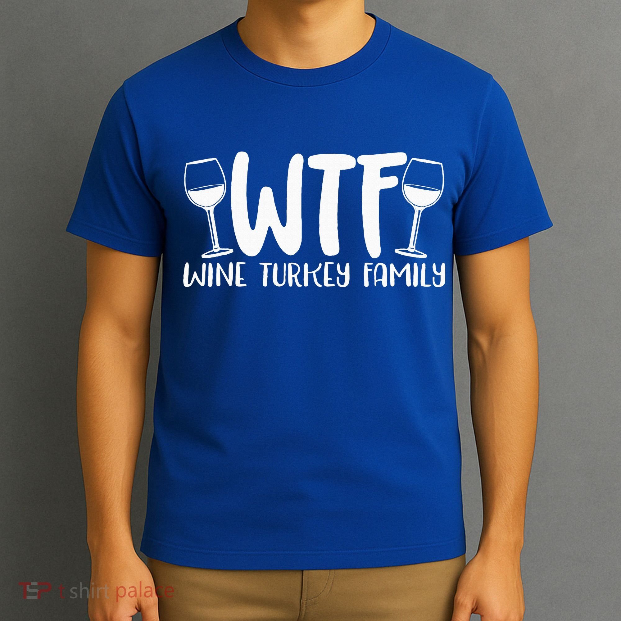 WTF Wine Turkey Family Funny Christmas Thanksgiving T-Shirt