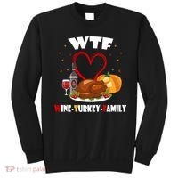 WTF Wine Turkey Family Thanksgiving Sweatshirt thumb 0
