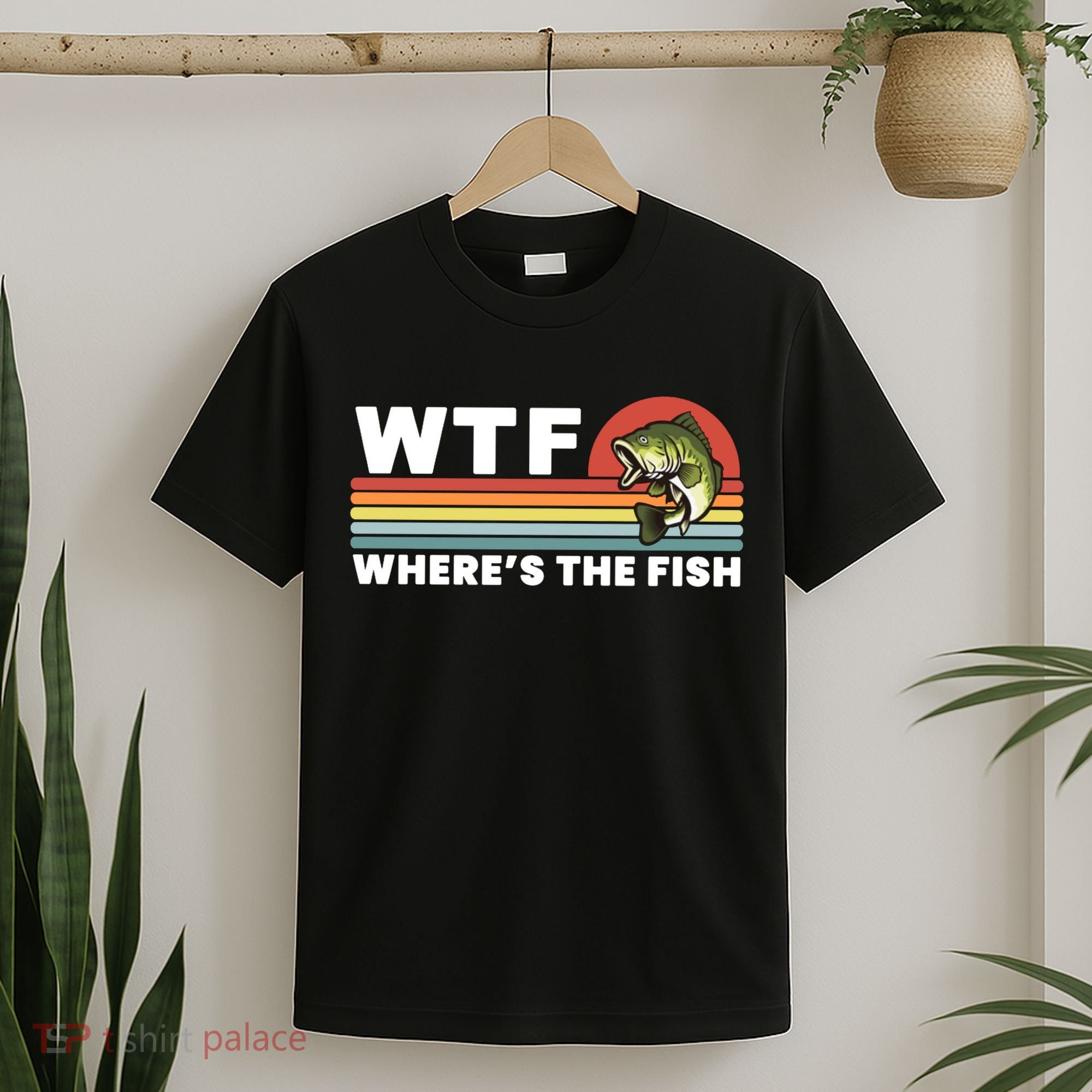 WTF Where's The Fish Funny Fisherman T-Shirt