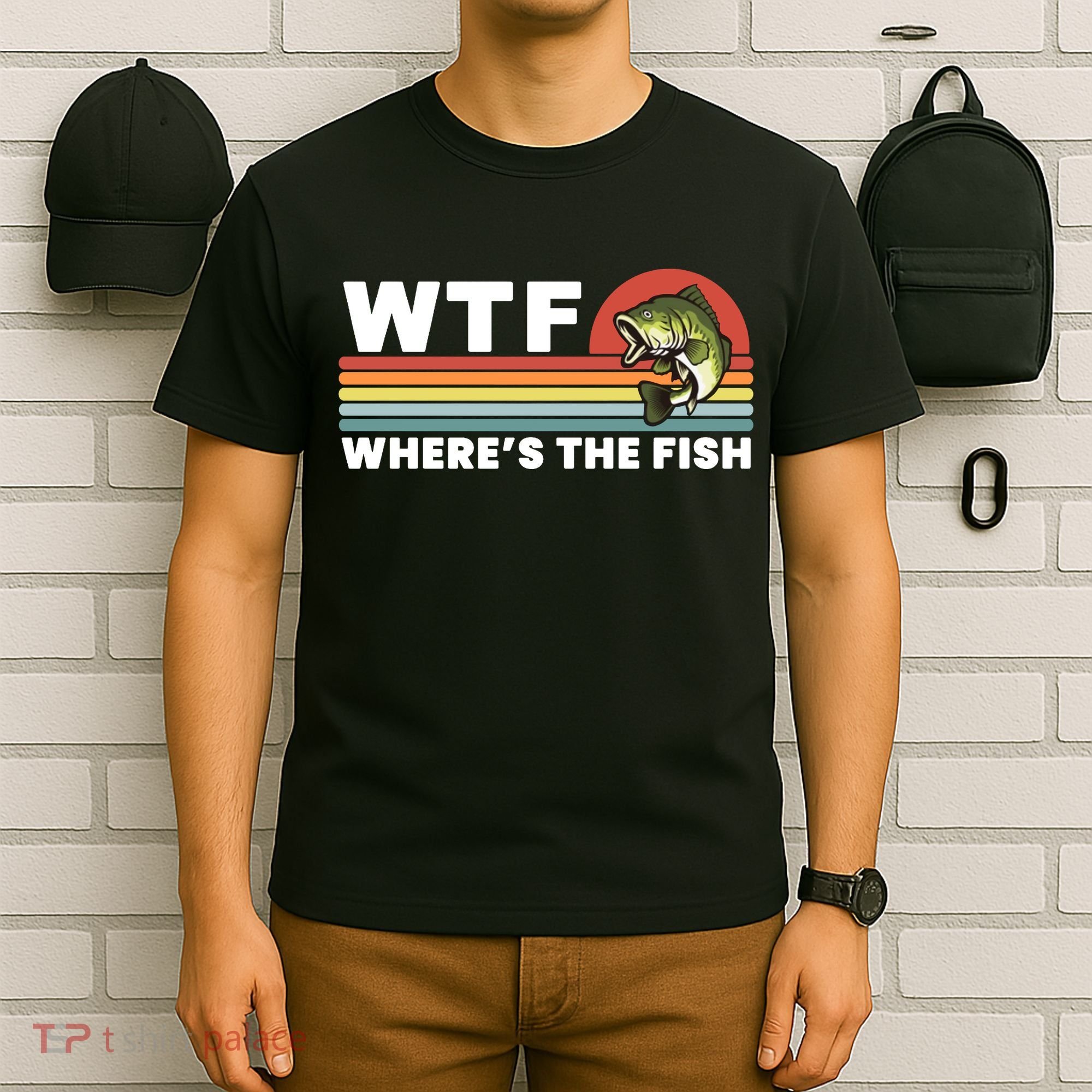 WTF Where's The Fish Funny Fisherman T-Shirt