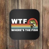 WTF Where's The Fish Funny Fisherman Coaster thumb 0