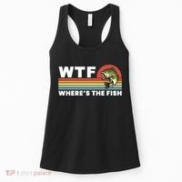 WTF Where's The Fish Funny Fisherman Women's Tank Top thumb 0