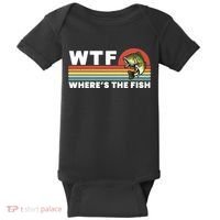 WTF Where's The Fish Funny Fisherman Baby Bodysuit thumb 0