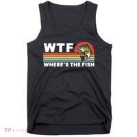 WTF Where's The Fish Funny Fisherman Tank Top thumb 0