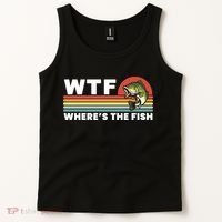 WTF Where's The Fish Funny Fisherman Tank Top thumb 2
