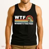 WTF Where's The Fish Funny Fisherman Tank Top thumb 3