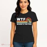 WTF Where's The Fish Funny Fisherman Women's T-Shirt thumb 4