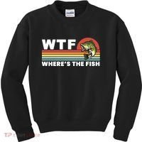 WTF Where's The Fish Funny Fisherman Kids Sweatshirt thumb 0