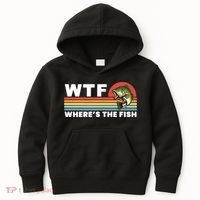 WTF Where's The Fish Funny Fisherman Kids Hoodie thumb 0