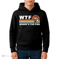 WTF Where's The Fish Funny Fisherman Kids Hoodie thumb 4