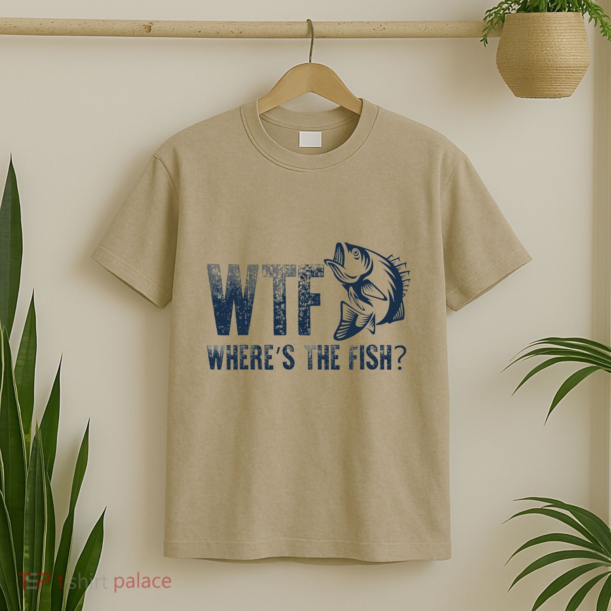Wtf WhereS The Fish Funny Fishing Fisher Fathers Day T-Shirt