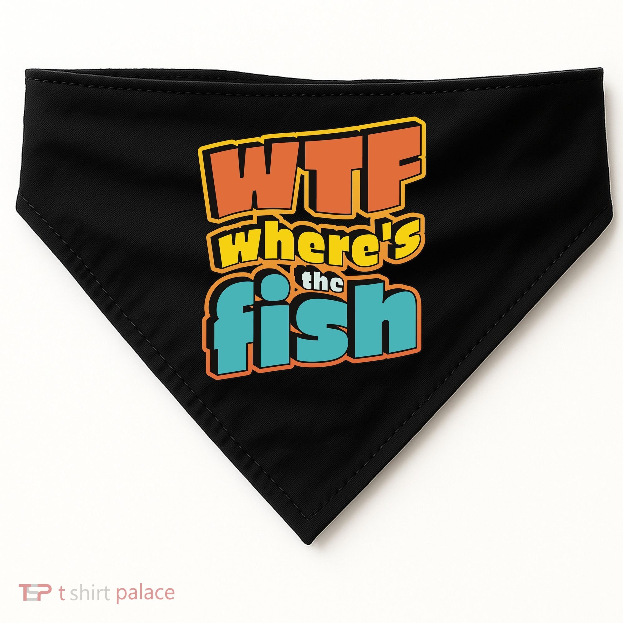 WTF Where's The Fish Funny USA-Made Doggie Bandana