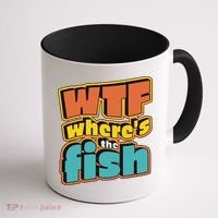 WTF Where's The Fish Funny Coffee Mug thumb 1