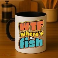 WTF Where's The Fish Funny Coffee Mug thumb 4