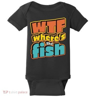 WTF Where's The Fish Funny Baby Bodysuit