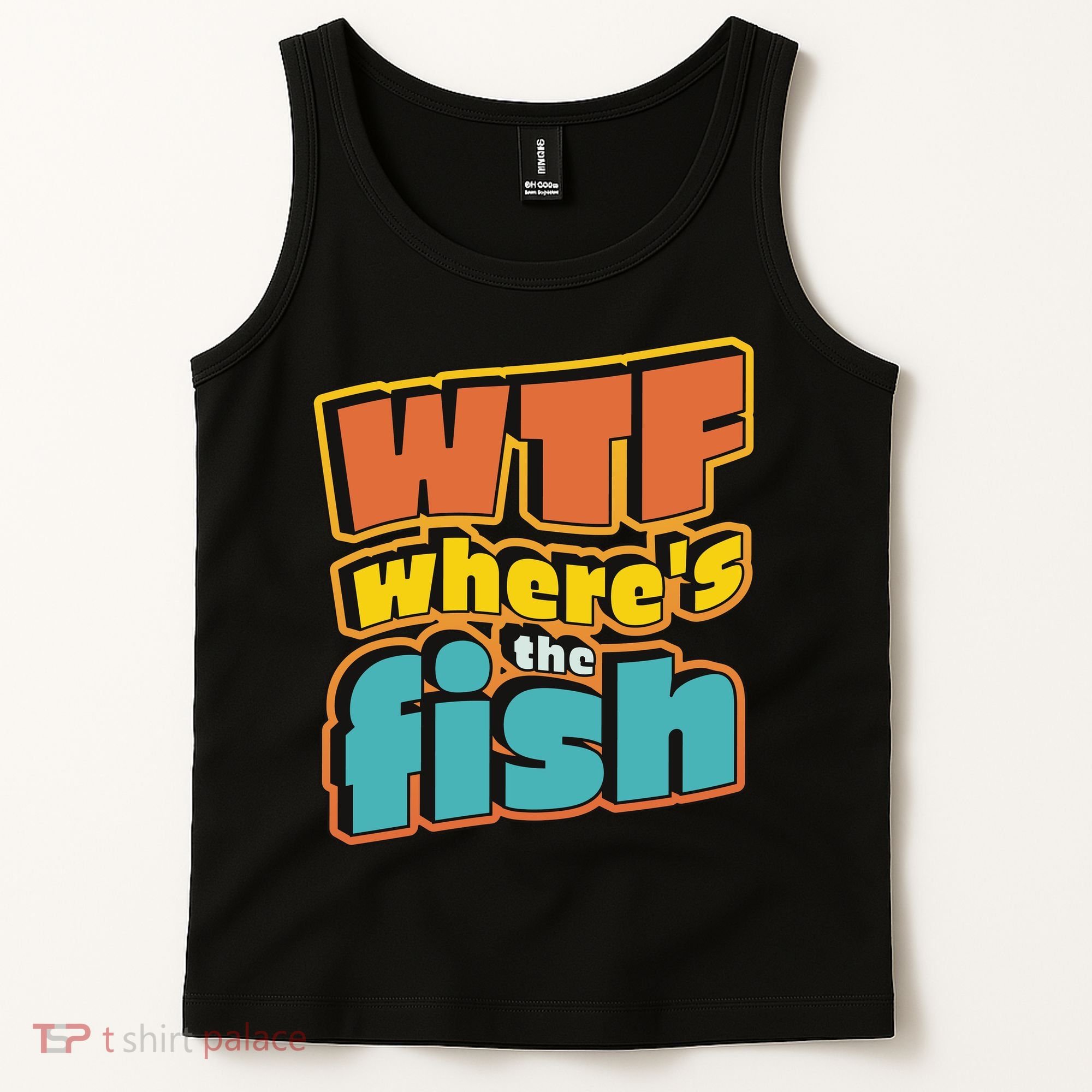 WTF Where's The Fish Funny Tank Top