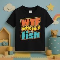 WTF Where's The Fish Funny Toddler T-Shirt thumb 3
