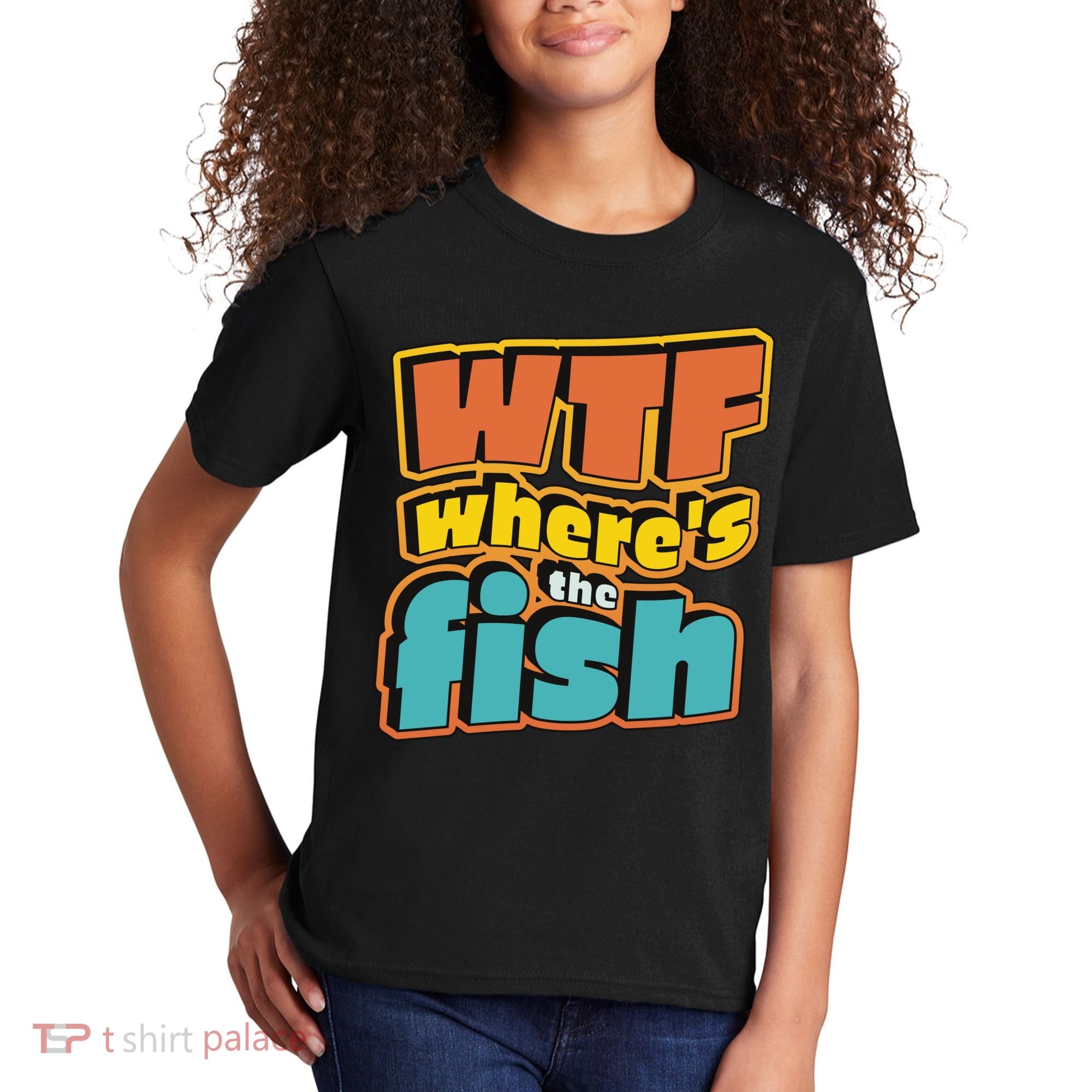 WTF Where's The Fish Funny Kids T-Shirt