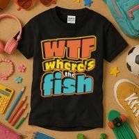 WTF Where's The Fish Funny Kids T-Shirt thumb 3