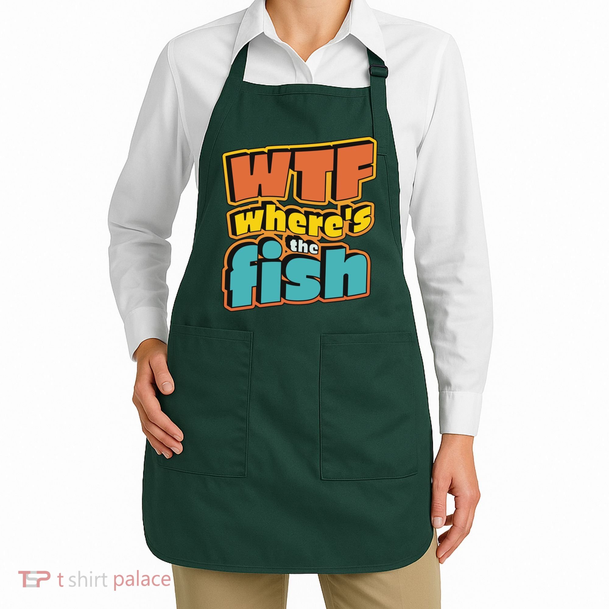 WTF Where's The Fish Funny Apron