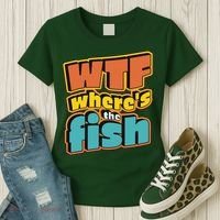 WTF Where's The Fish Funny Women's T-Shirt thumb 3