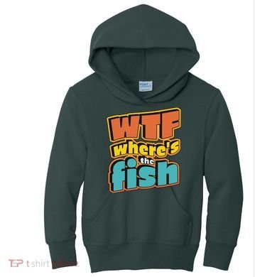 WTF Where's The Fish Funny Kids Hoodie