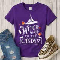 Witch Way To The Candy? Women's T-Shirt thumb 3