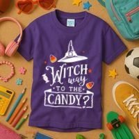 Witch Way To The Candy? Kids T-Shirt thumb 3
