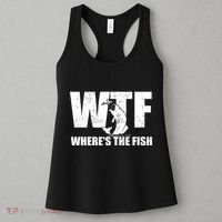 Wtf Wheres The Fish Funny Fishing Gifts Fathers Day Women's Tank Top thumb 3