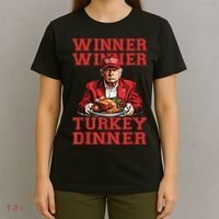 Winner Winner Turkey Dinner Donald Trump Usa Thanksgiving T-Shirt thumb 4