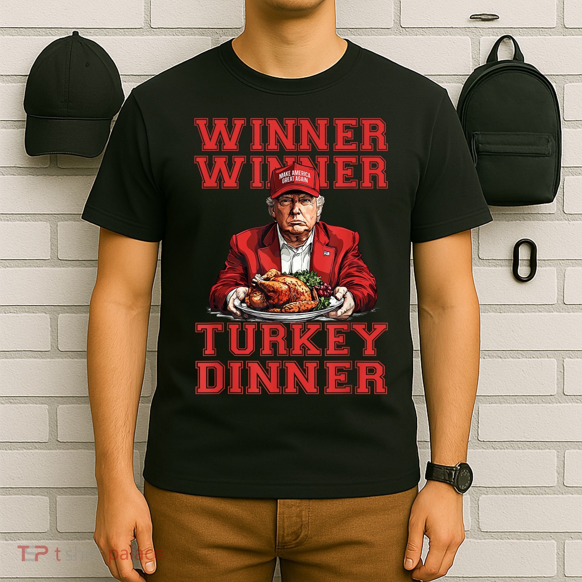 Winner Winner Turkey Dinner Donald Trump Usa Thanksgiving T-Shirt