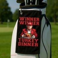 Winner Winner Turkey Dinner Donald Trump Usa Thanksgiving Golf Towel thumb 2