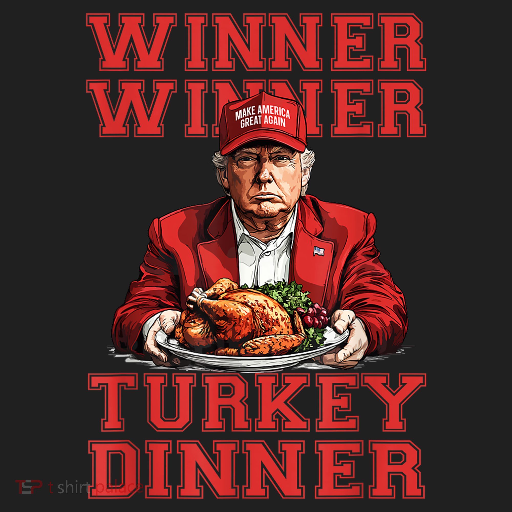 Winner Winner Turkey Dinner Donald Trump Usa Thanksgiving Golf Towel