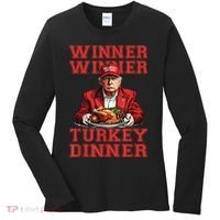 Winner Winner Turkey Dinner Donald Trump Usa Thanksgiving Women's Long Sleeve Shirt thumb 0