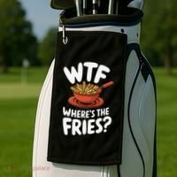 Wtf WhereS The Fries Funny Expression Golf Towel thumb 2