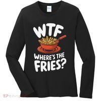 Wtf WhereS The Fries Funny Expression Women's Long Sleeve Shirt thumb 0