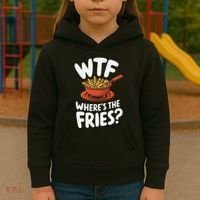 Wtf WhereS The Fries Funny Expression Kids Hoodie thumb 3