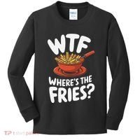 Wtf WhereS The Fries Funny Expression Kids Long Sleeve Shirt thumb 0